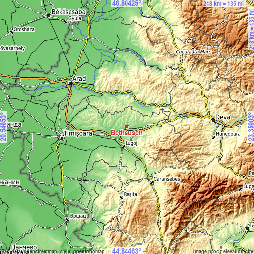 Topographic map of Bethausen