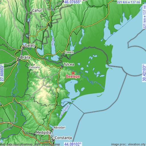 Topographic map of Beștepe