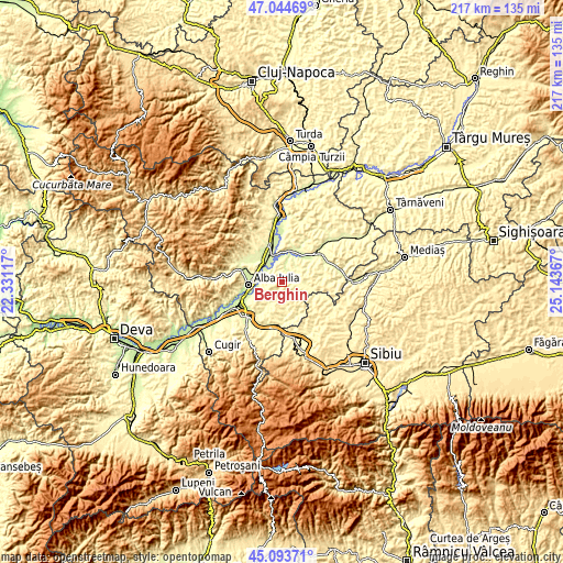 Topographic map of Berghin