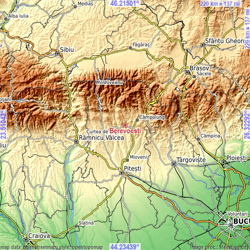 Topographic map of Berevoeşti