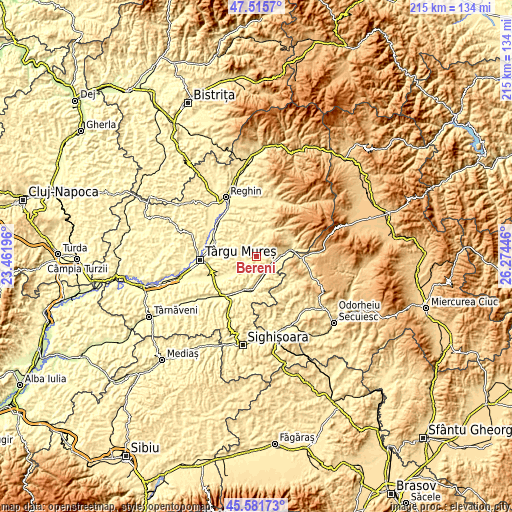 Topographic map of Bereni