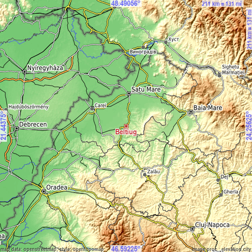 Topographic map of Beltiug