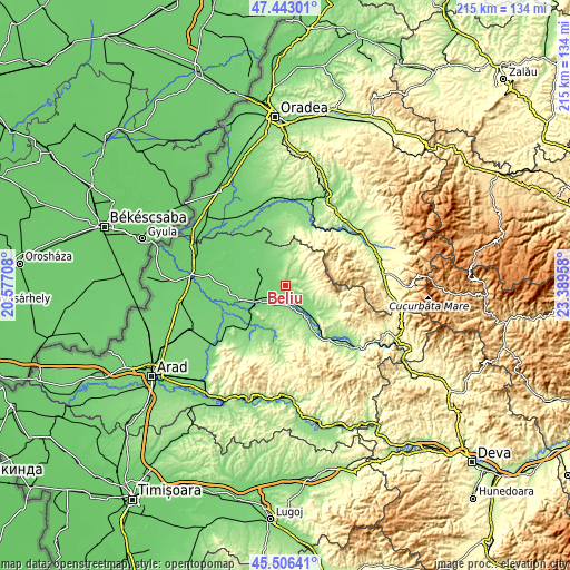 Topographic map of Beliu