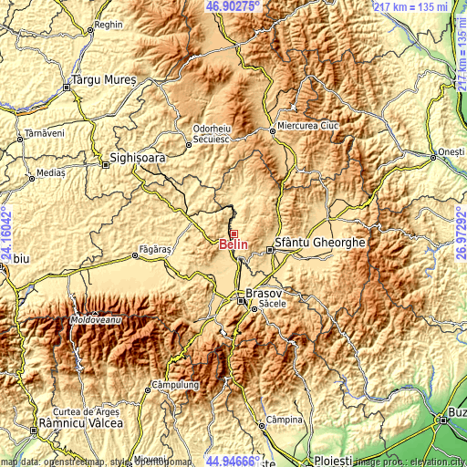 Topographic map of Belin