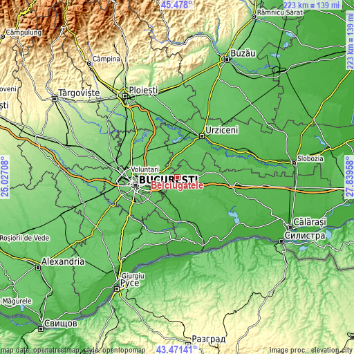 Topographic map of Belciugatele