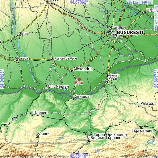 Topographic map of Beiu