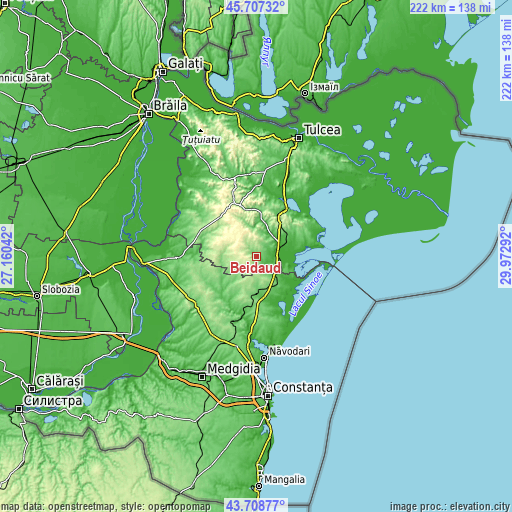 Topographic map of Beidaud