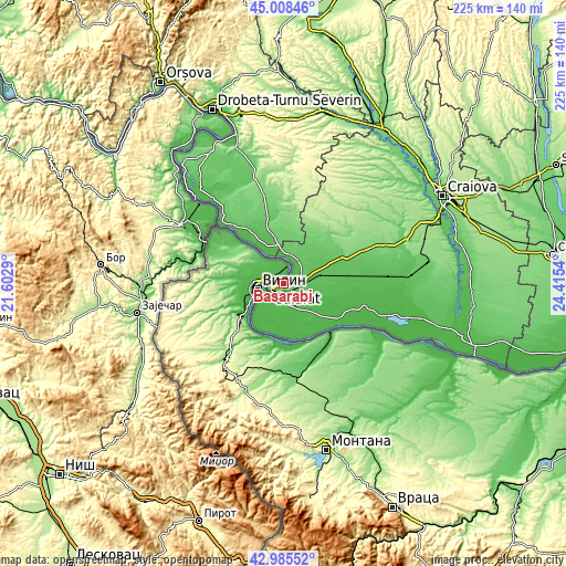 Topographic map of Basarabi