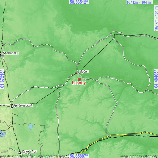 Topographic map of Lesnoy