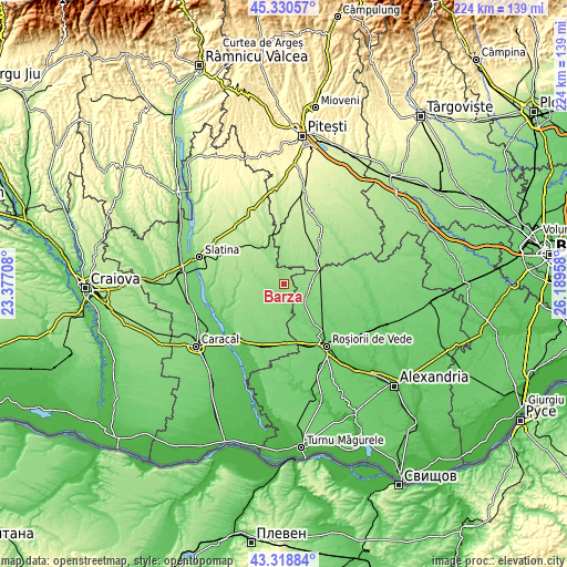 Topographic map of Barza