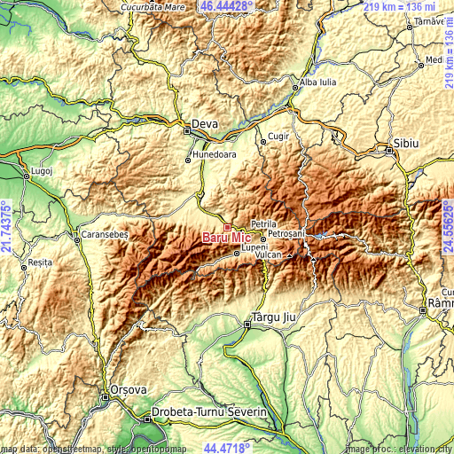 Topographic map of Baru Mic