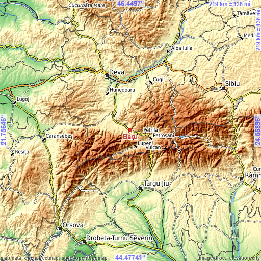 Topographic map of Baru