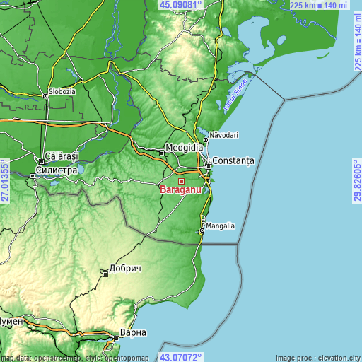 Topographic map of Bărăganu