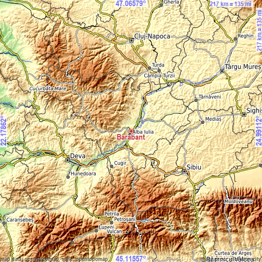 Topographic map of Bărăbanț