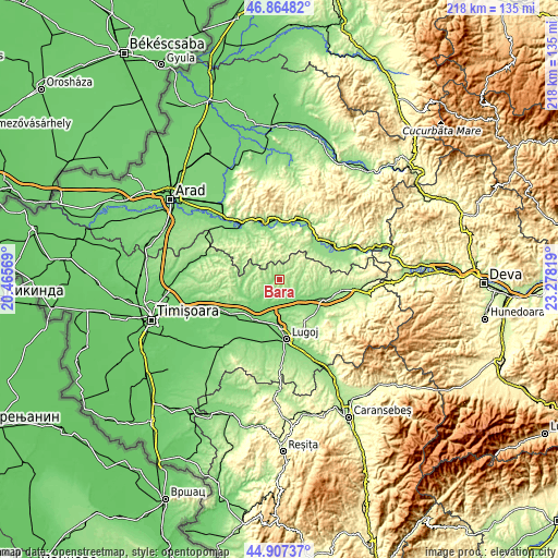 Topographic map of Bara