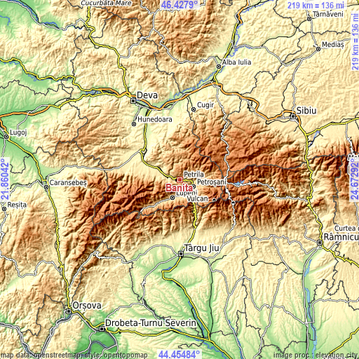 Topographic map of Băniţa