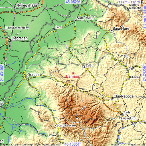 Topographic map of Bănişor