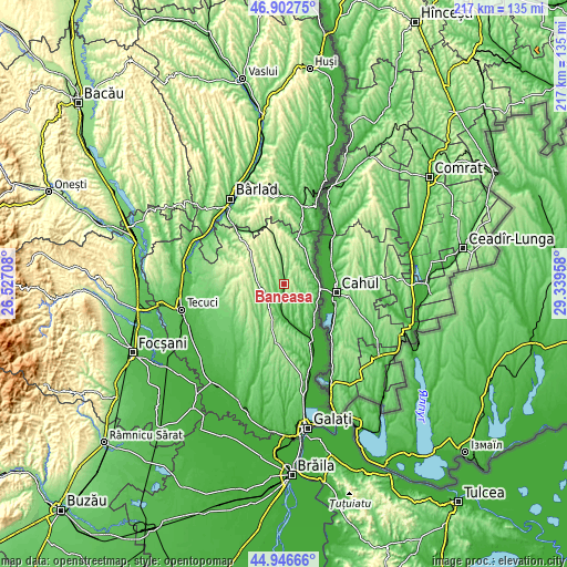 Topographic map of Băneasa