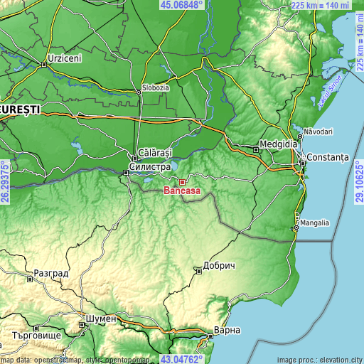 Topographic map of Băneasa