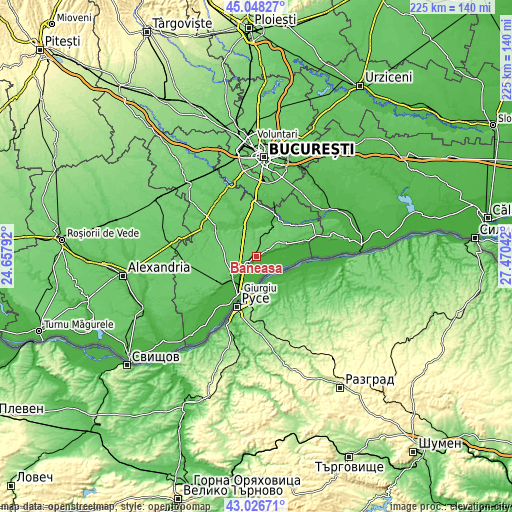 Topographic map of Băneasa