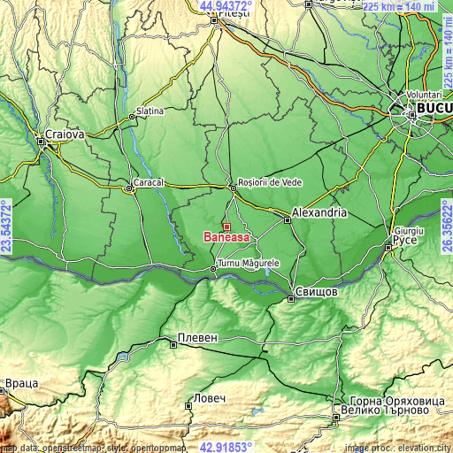 Topographic map of Băneasa