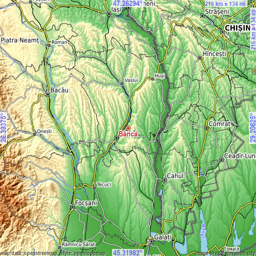 Topographic map of Banca