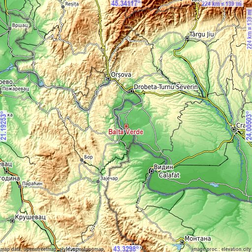 Topographic map of Balta Verde