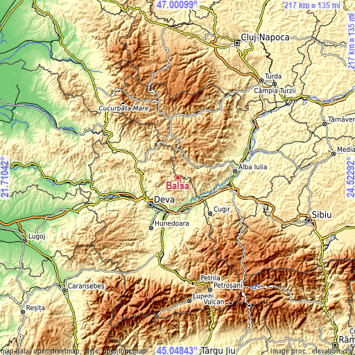 Topographic map of Balşa