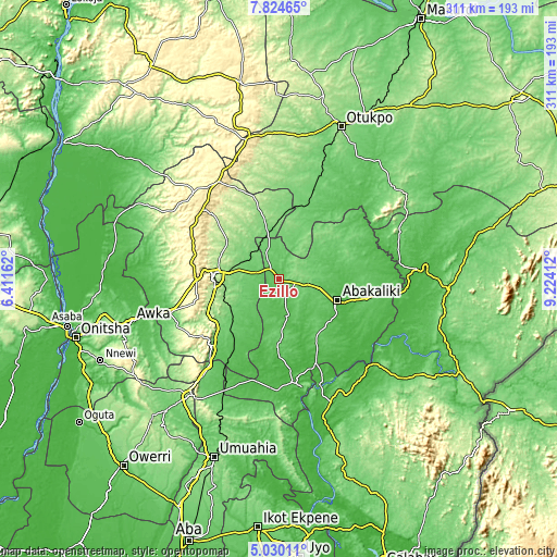 Topographic map of Ezillo