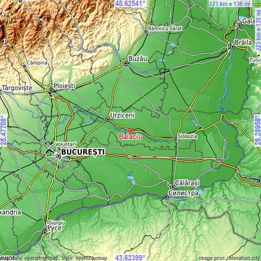 Topographic map of Balaciu