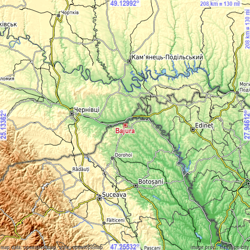 Topographic map of Bajura