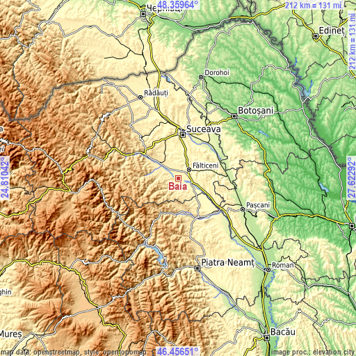 Topographic map of Baia