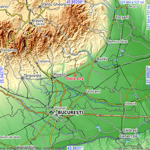 Topographic map of Baba Ana