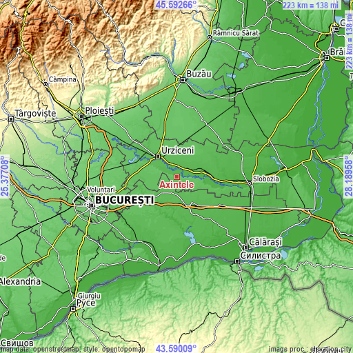 Topographic map of Axintele