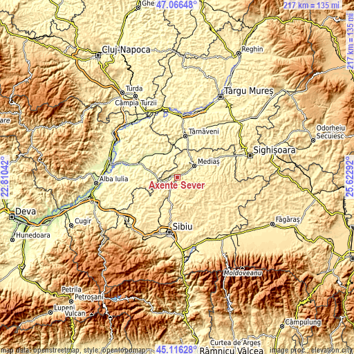 Topographic map of Axente Sever