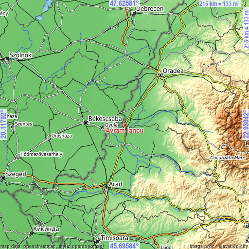 Topographic map of Avram Iancu