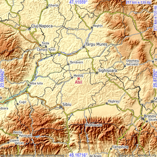 Topographic map of Aţel