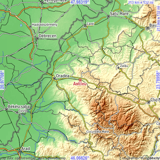 Topographic map of Aştileu