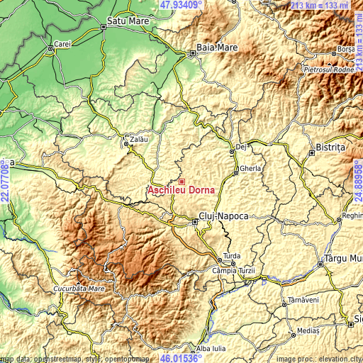 Topographic map of Aşchileu Dorna