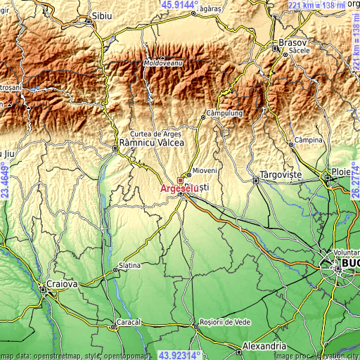 Topographic map of Argeșelu