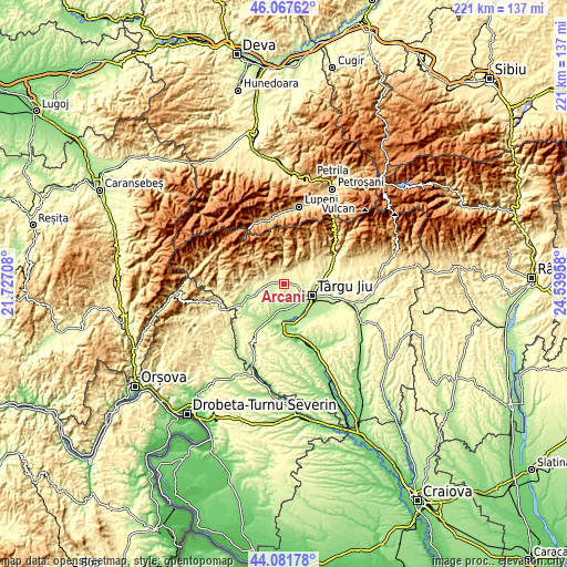 Topographic map of Arcani