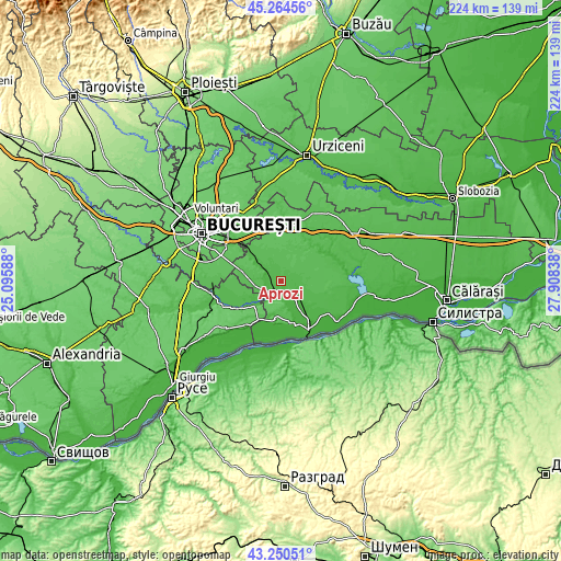 Topographic map of Aprozi