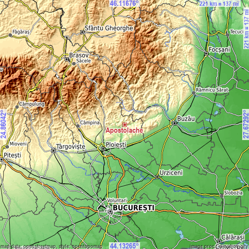 Topographic map of Apostolache