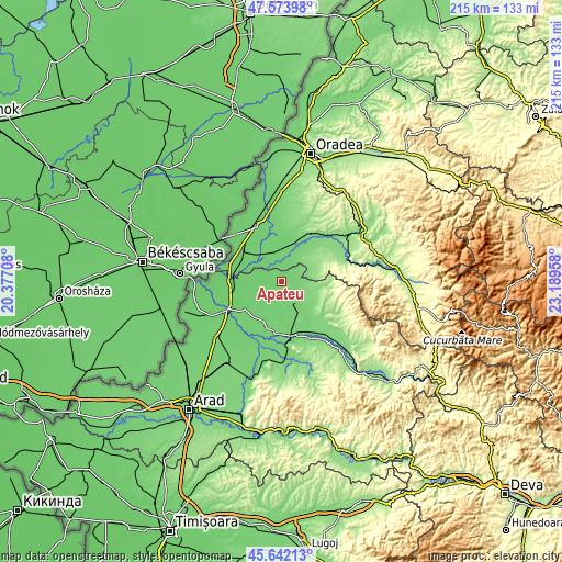 Topographic map of Apateu