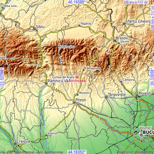 Topographic map of Aninoasa