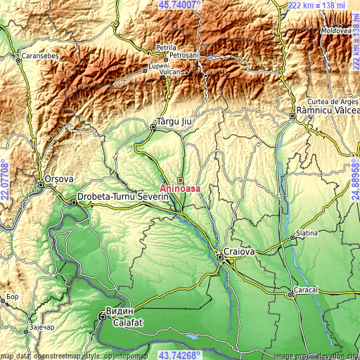 Topographic map of Aninoasa