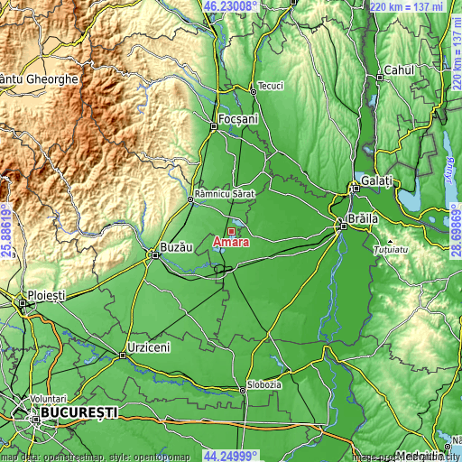 Topographic map of Amara