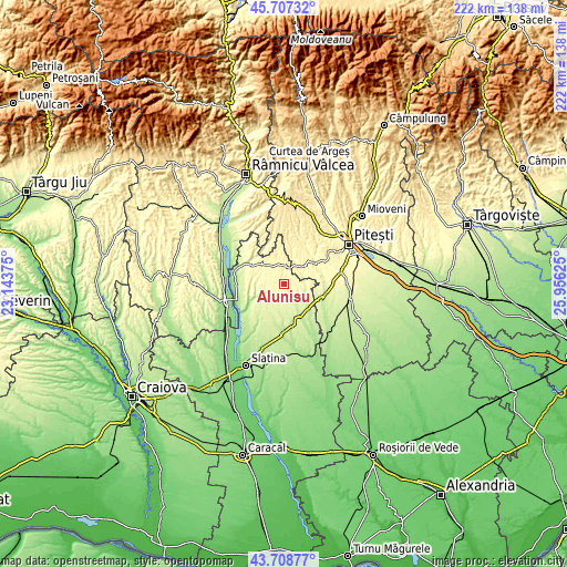 Topographic map of Alunișu