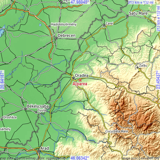 Topographic map of Alparea