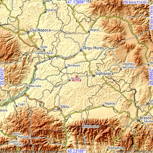 Topographic map of Alma